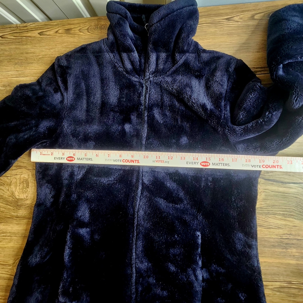 32 Degree Heat Women's Plush Faux Fur Full Zip Jacket, Navy Super Soft Sz Med - Picture 6 of 16